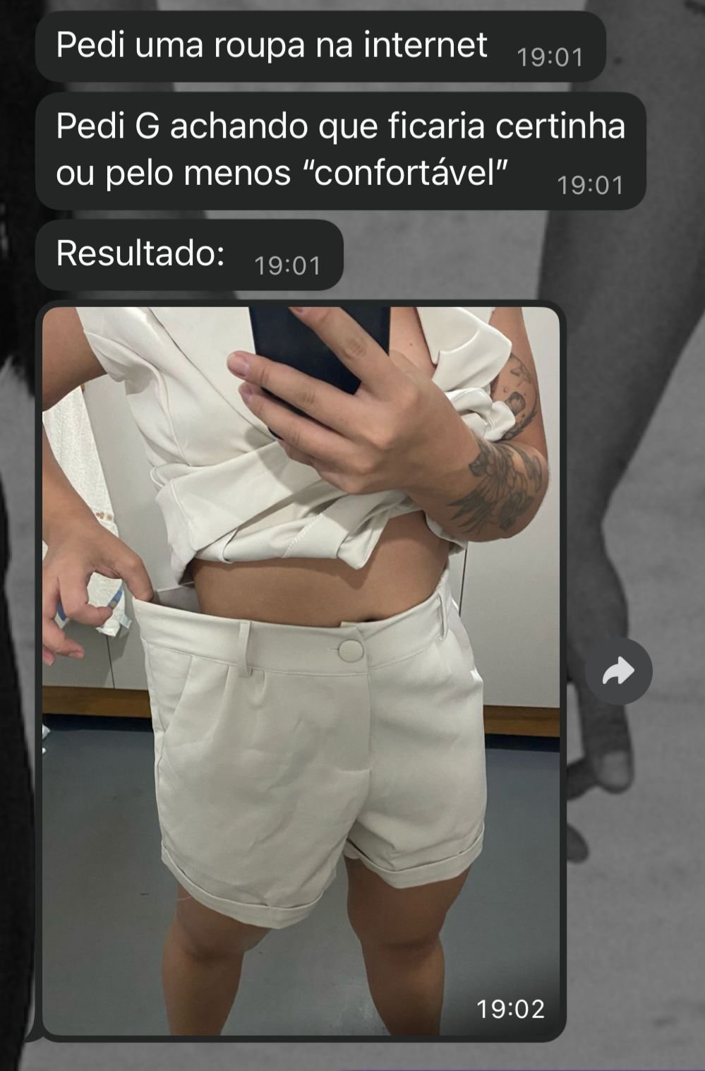 Antes e depois — menos 6cm de barriga